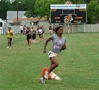 Image: Lady Gladiator freshman, Kortnei Johnson, gets a ...